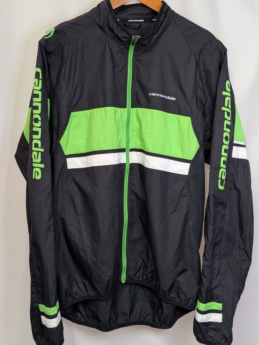Cannondale Black/Green/White Team Wind Jacket Size 2XL